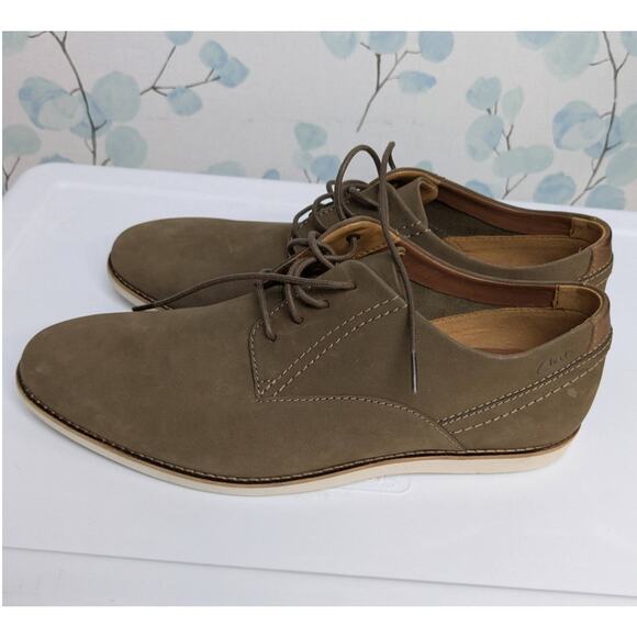 Clarks Franson Brown Suede Leather Derby Dress Shoes US Men\'s Size 11.5M